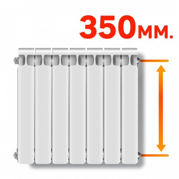 Радиатор алюминий Корвет 350 мм 6 секций